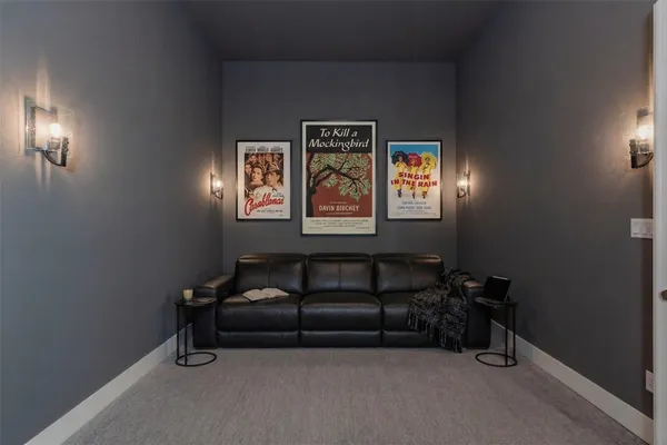 a room with gym equipment and a large window