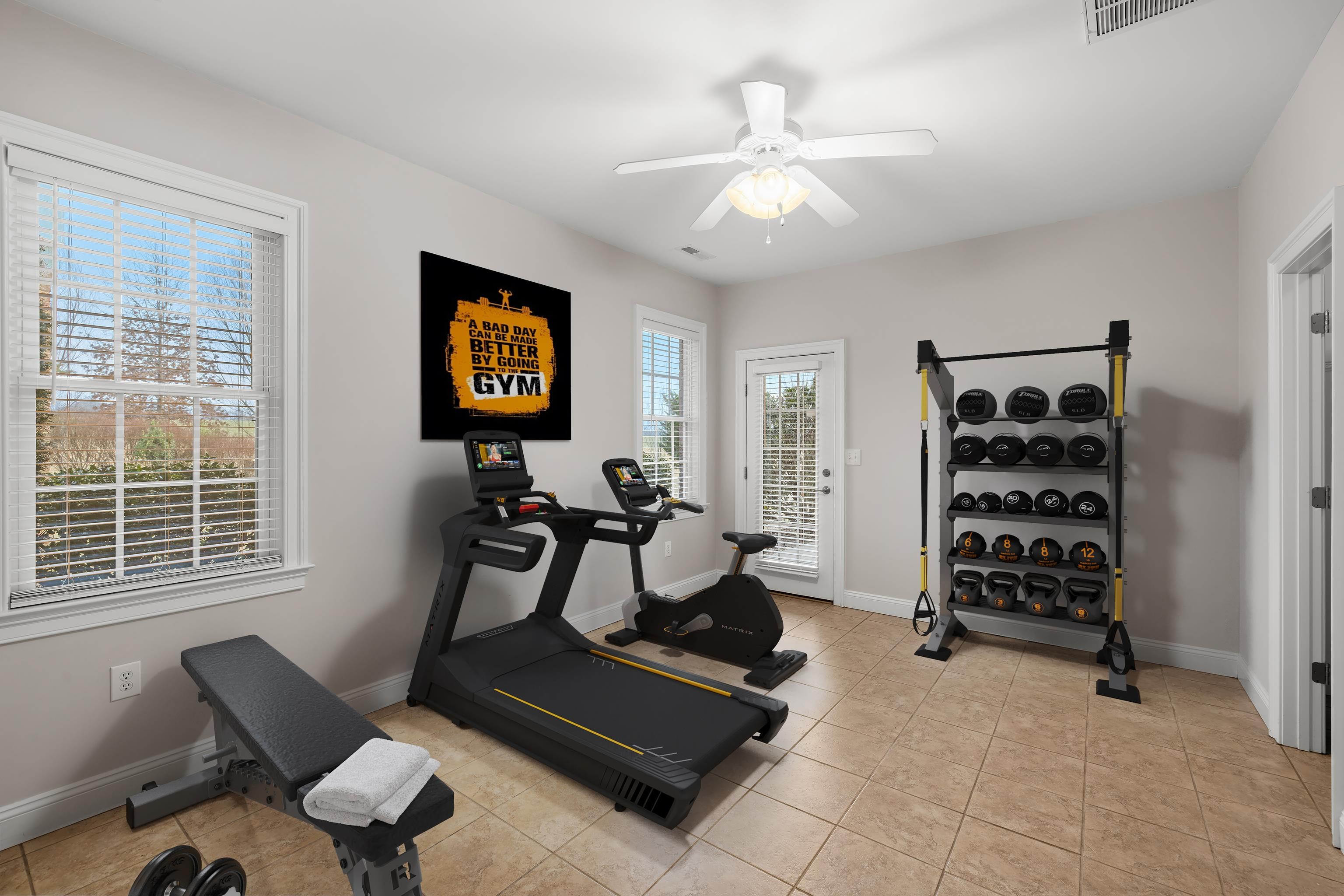3485 Barterbrook Road Staunton, VA 24401 - Photo 52 of 71 a room with gym equipment and a window