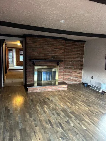 a view of a fireplace in a room