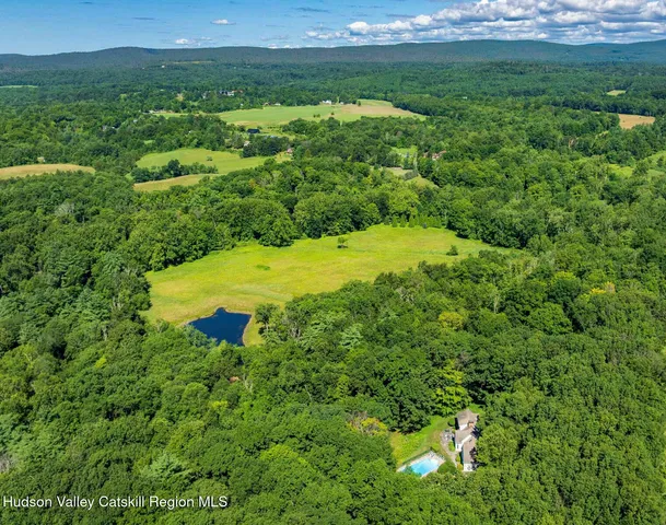 a view of a swimming pool with a yard