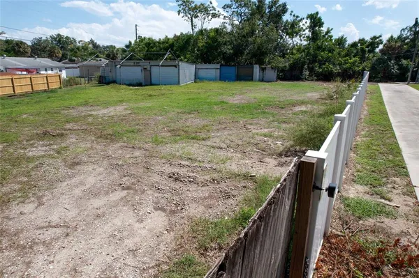 a view of a backyard with a garden
