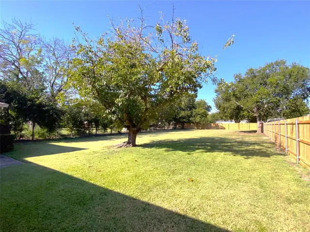 a view of a yard with an outdoor space