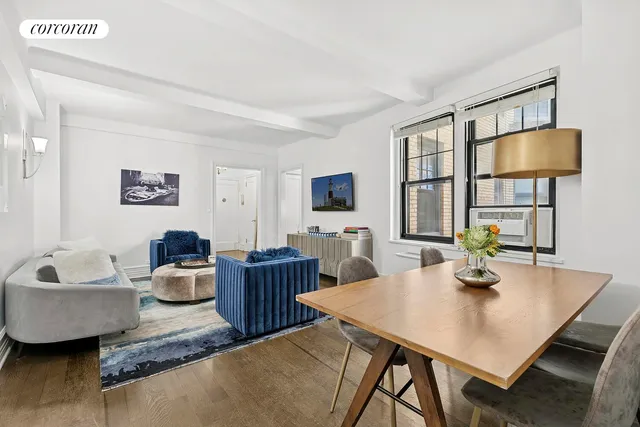 a picture of a bench in a white building