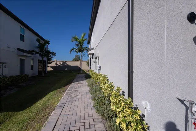 a potted plant sitting in front of a house