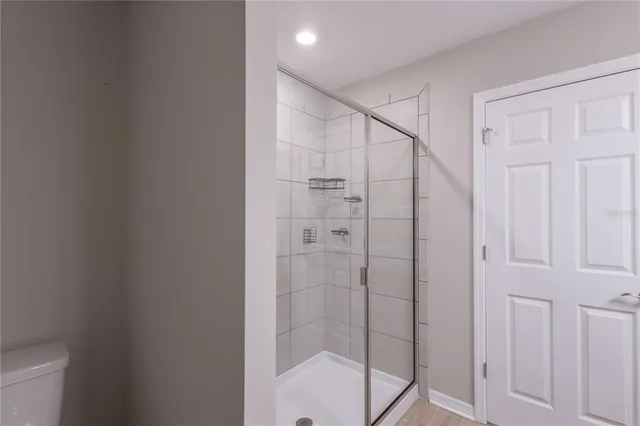 a bathroom with a shower