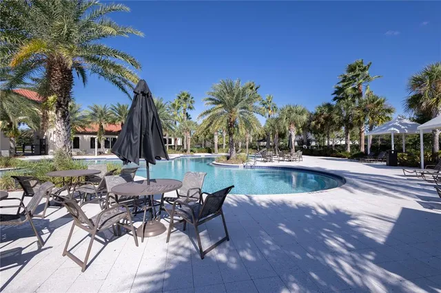 a view of outdoor space with swimming pool
