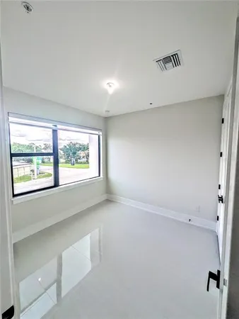 an empty room with a window