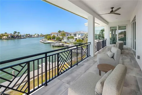 a view of city from a balcony