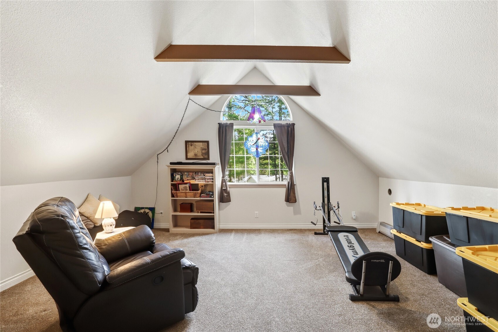 21 East Michelle Court Union, WA 98592 - Photo 22 of 33 a living room with furniture a ceiling fan and a window