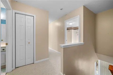 an empty room and window in a room