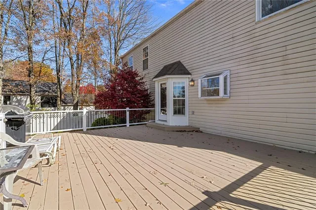 a view of a wooden deck