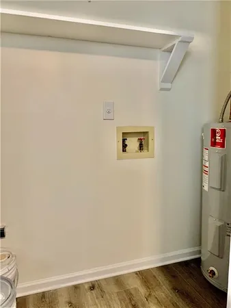 a view of small space with racks on the wall