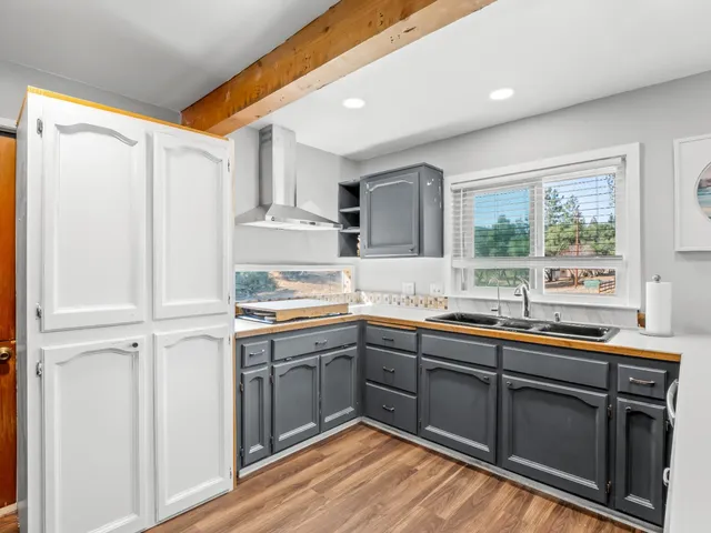 a view of a lake with mountains in the background