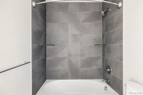 a bathroom with a tub