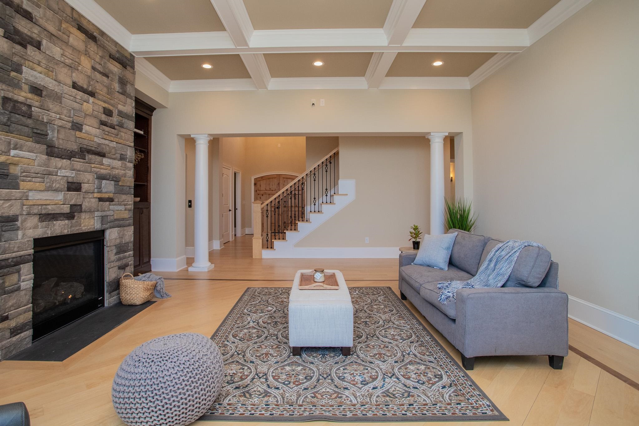 243 Barrenridge Road Fishersville, VA 22939 - Photo 23 of 75 a living room with furniture and a fireplace