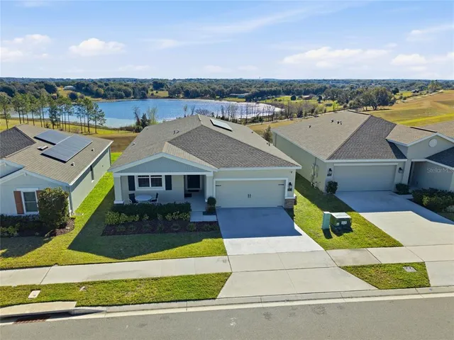 an aerial view of a house