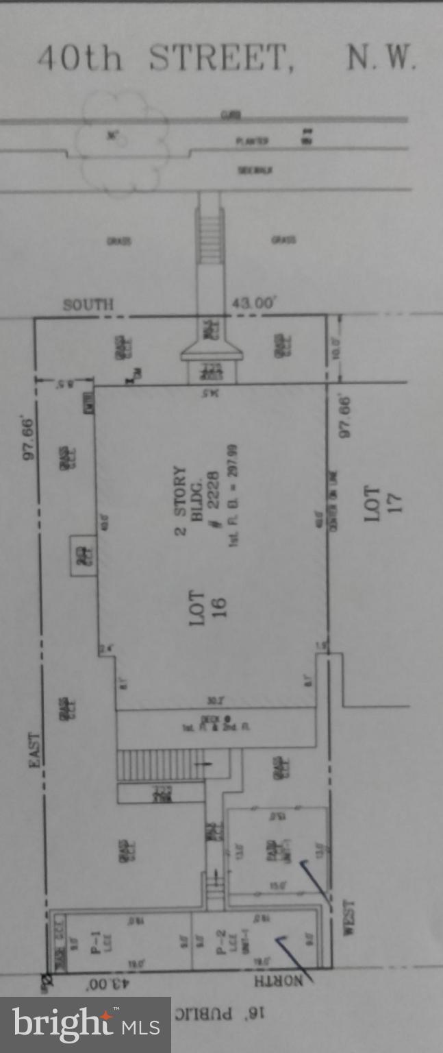 2228 40th Street Northwest, Unit 1 Washington, DC 20007 - Photo 29 of 29 Architectural blueprint of a residential lot.
