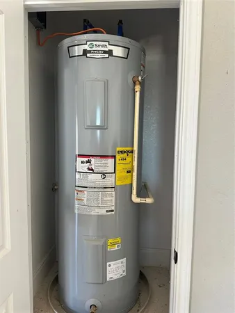 a close view of water heater room