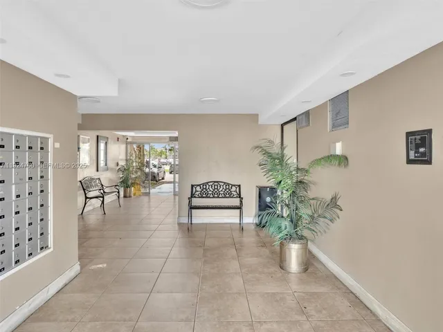 a view of a building with a garden