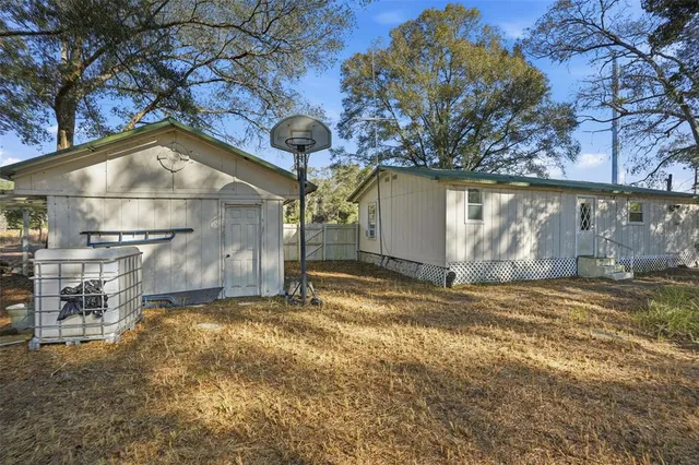 a backyard of a house