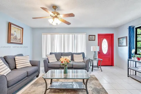 a living room with furniture