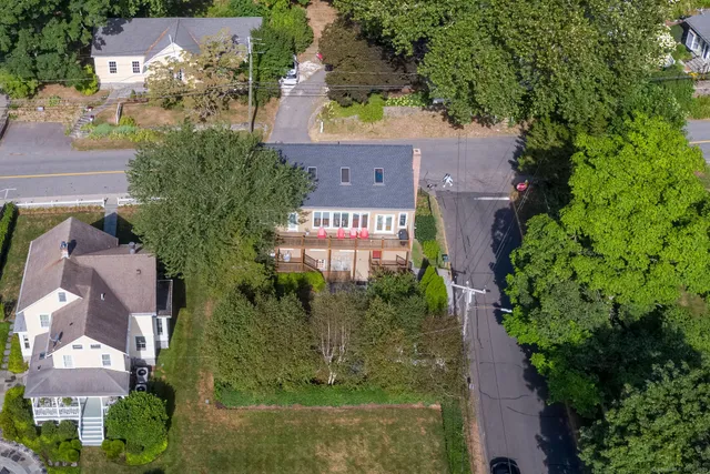 an aerial view of multiple house