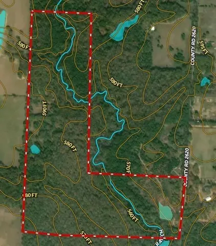 an aerial view of a yard