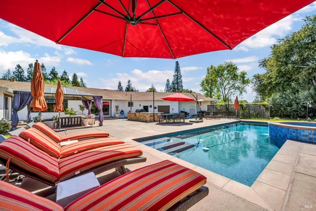 a outdoor view with a sitting space