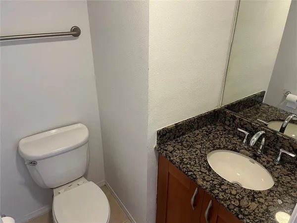 a view of a room with a window