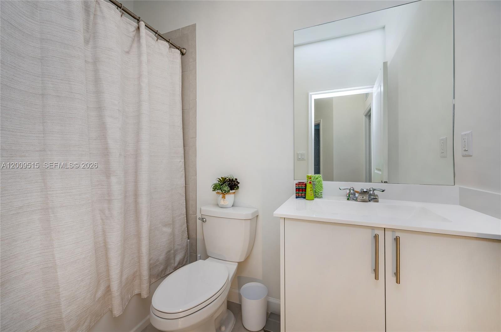 13311 Southwest 233rd Terrace Homestead, FL 33032 - Photo 19 of 21 a bathroom with a granite countertop sink toilet and mirror