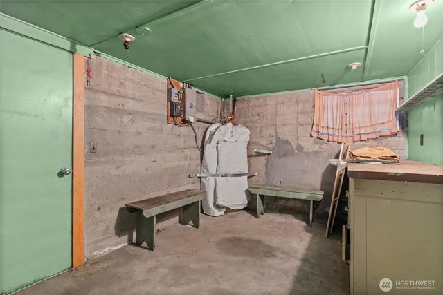 a bathroom with a sink and a shower