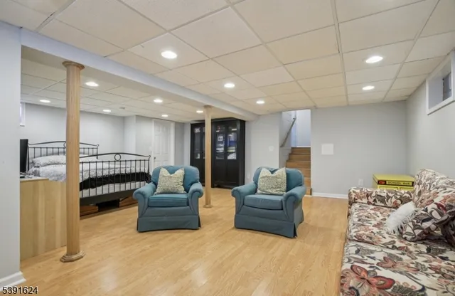 a living room with furniture and a couch