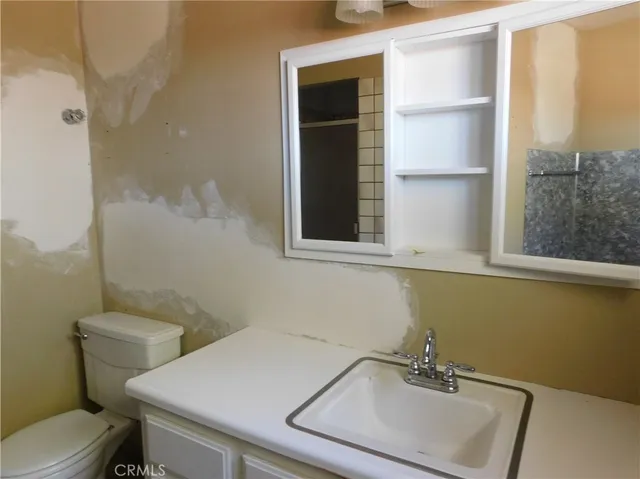 a bathroom with a sink and a toilet