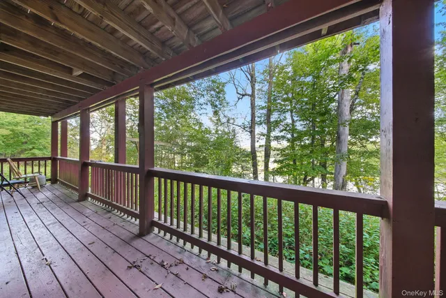 a view of a wooden deck