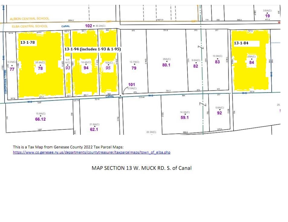 Map Section 13 W. Muck Rd.; South of Canal from:ht