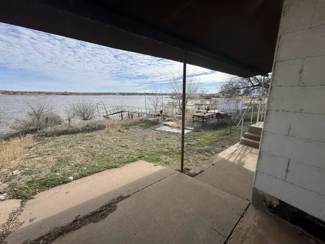 a view of a road from a yard