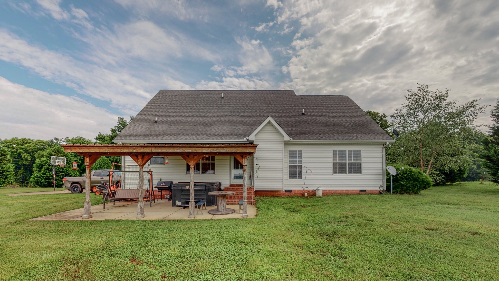 2981 Lewis Road Santa Fe, TN 38482 - Photo 28 of 32 a aerial view of a house with swimming pool and porch