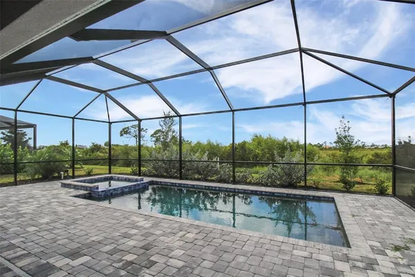a view of outdoor space with swimming pool