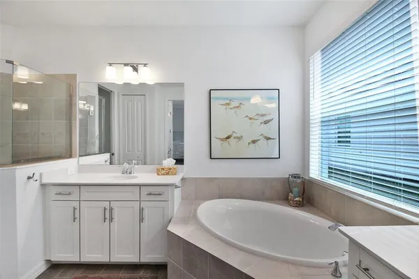 a bathroom with a sink and a bathtub