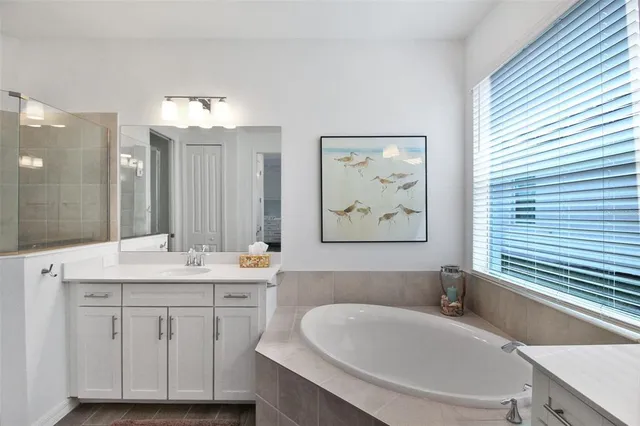 a bathroom with a sink and a bathtub