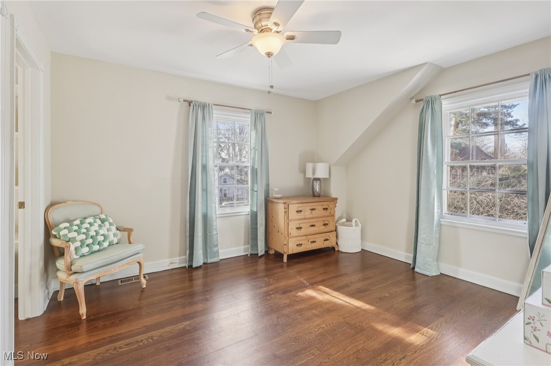 17024 Fernway Road Cleveland, OH 44120 - Photo 36 of 46 Living area with dark wood finished floors and ceiling fan