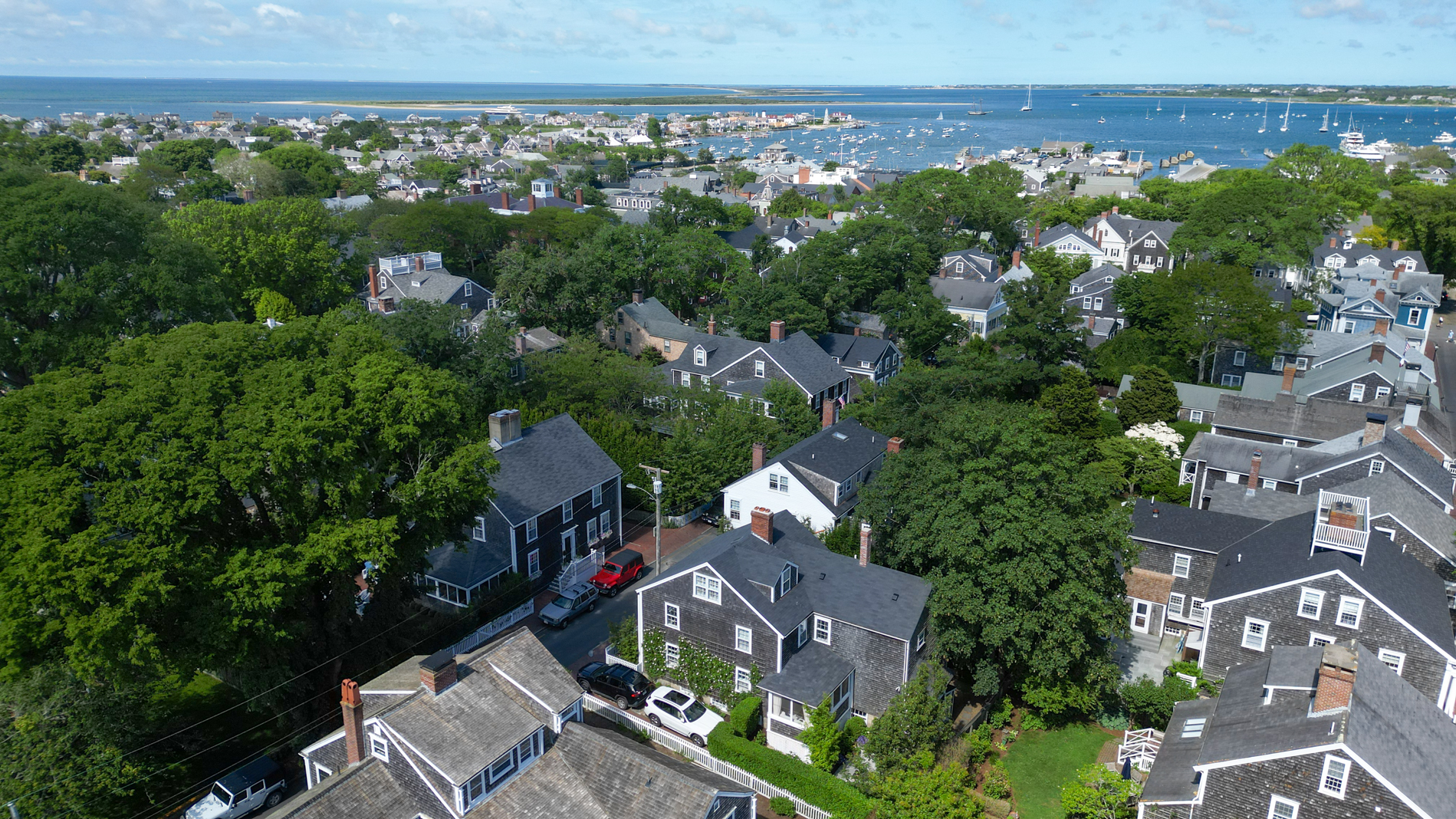 12 Hussey Street Nantucket, MA 02554 - Photo 46 of 47 an aerial view of a house with a yard