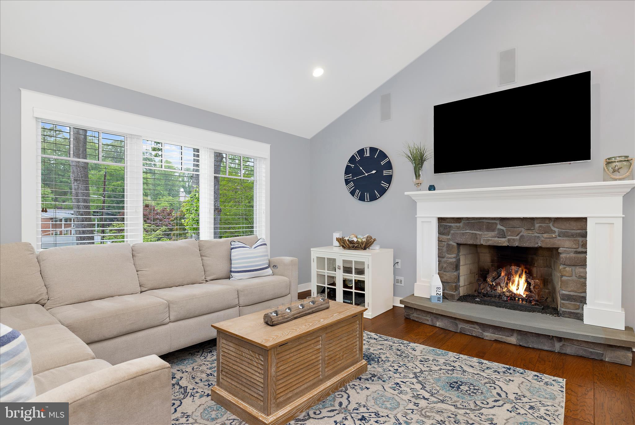 3815 Outrigger Drive Edgewater, MD 21037 - Photo 19 of 114 a living room with furniture a flat screen tv and a fireplace