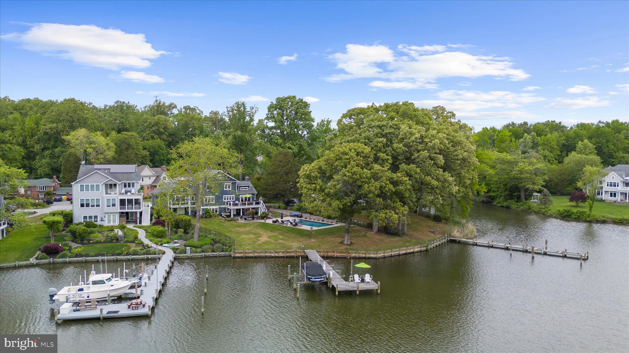 3815 Outrigger Drive Edgewater, MD 21037 - Photo 96 of 114 an aerial view of a house with swimming pool outdoor seating and yard