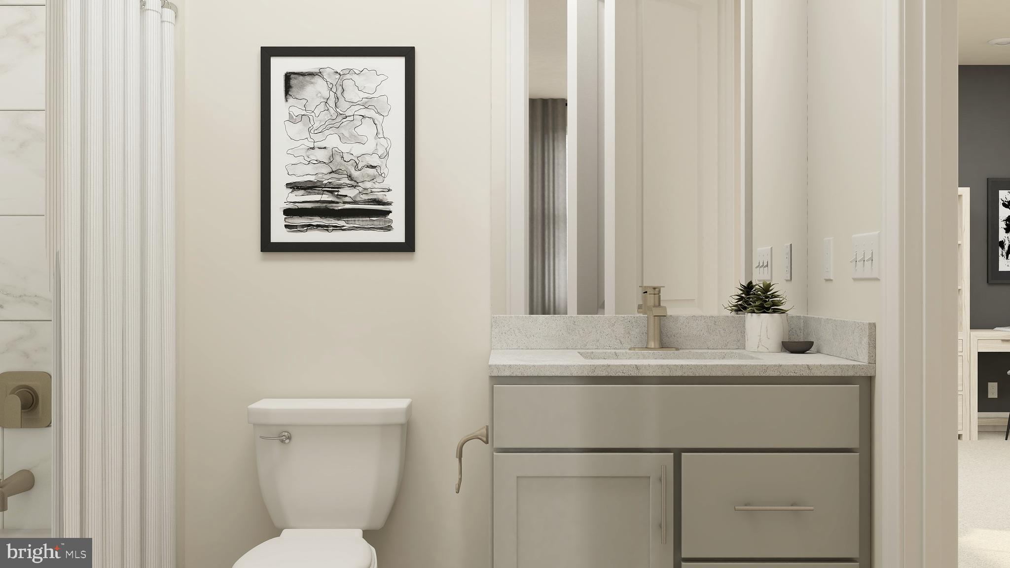 14027 Rolling Pasture Road Boyds, MD 20841 - Photo 14 of 39 a bathroom with a toilet sink and mirror