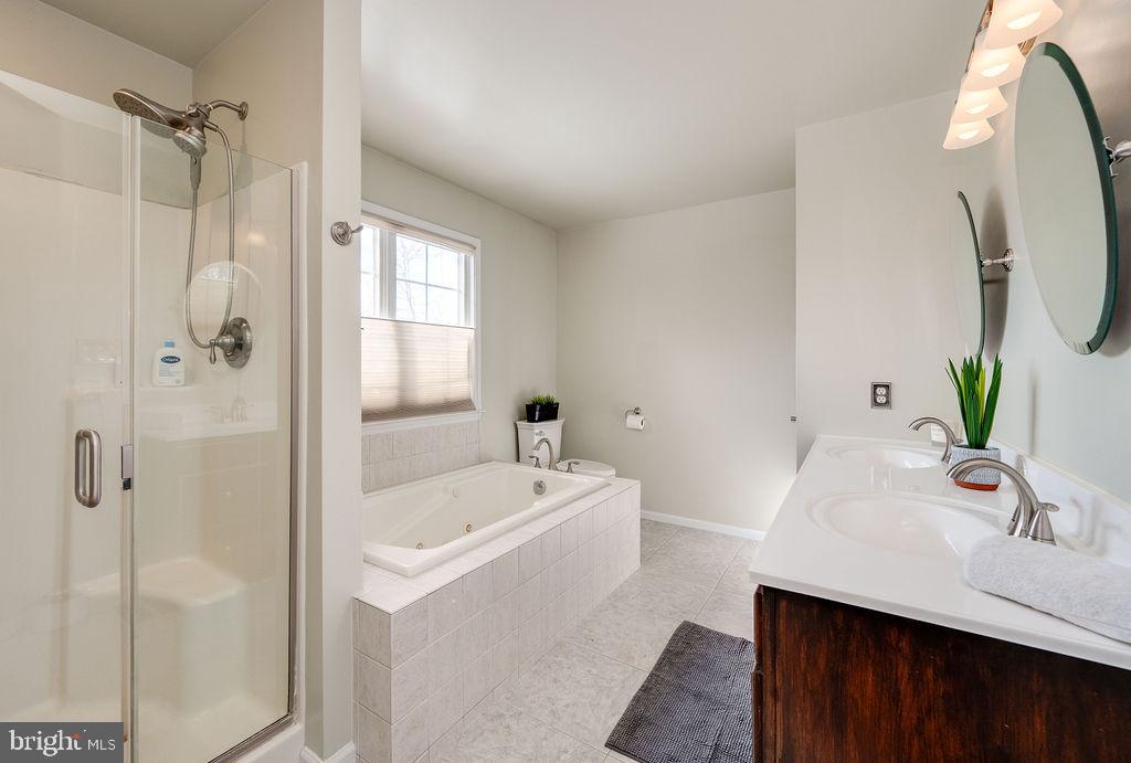 36 Pickwick Place Birdsboro, PA 19508 - Photo 44 of 72 a bathroom with a sink a bathtub and a mirror