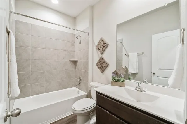 a bathroom with a sink a toilet and a bathtub