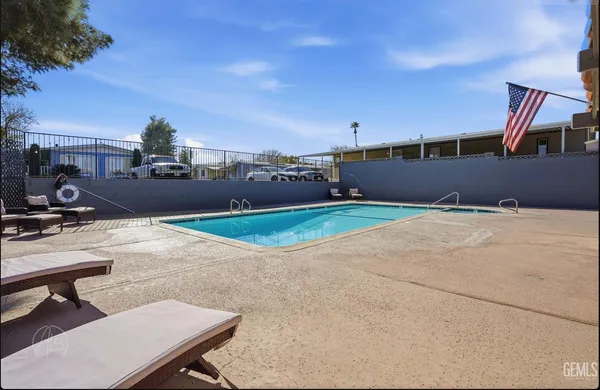 a view of a backyard with a slide
