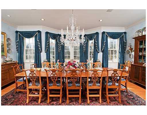 548 Stanwich Road Greenwich, CT 06831 - Photo 8 of 20 a view of a dining room with furniture and chandelier