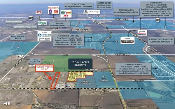 an aerial view of a parking area